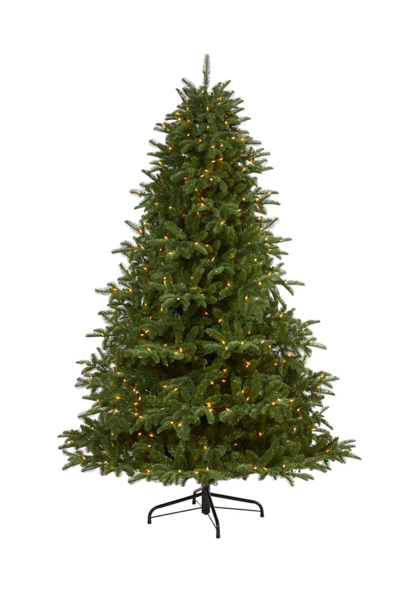 7 Foot South Carolina Spruce Artificial Christmas Tree with 500 White Warm Lights and 2644 Bendable Branches