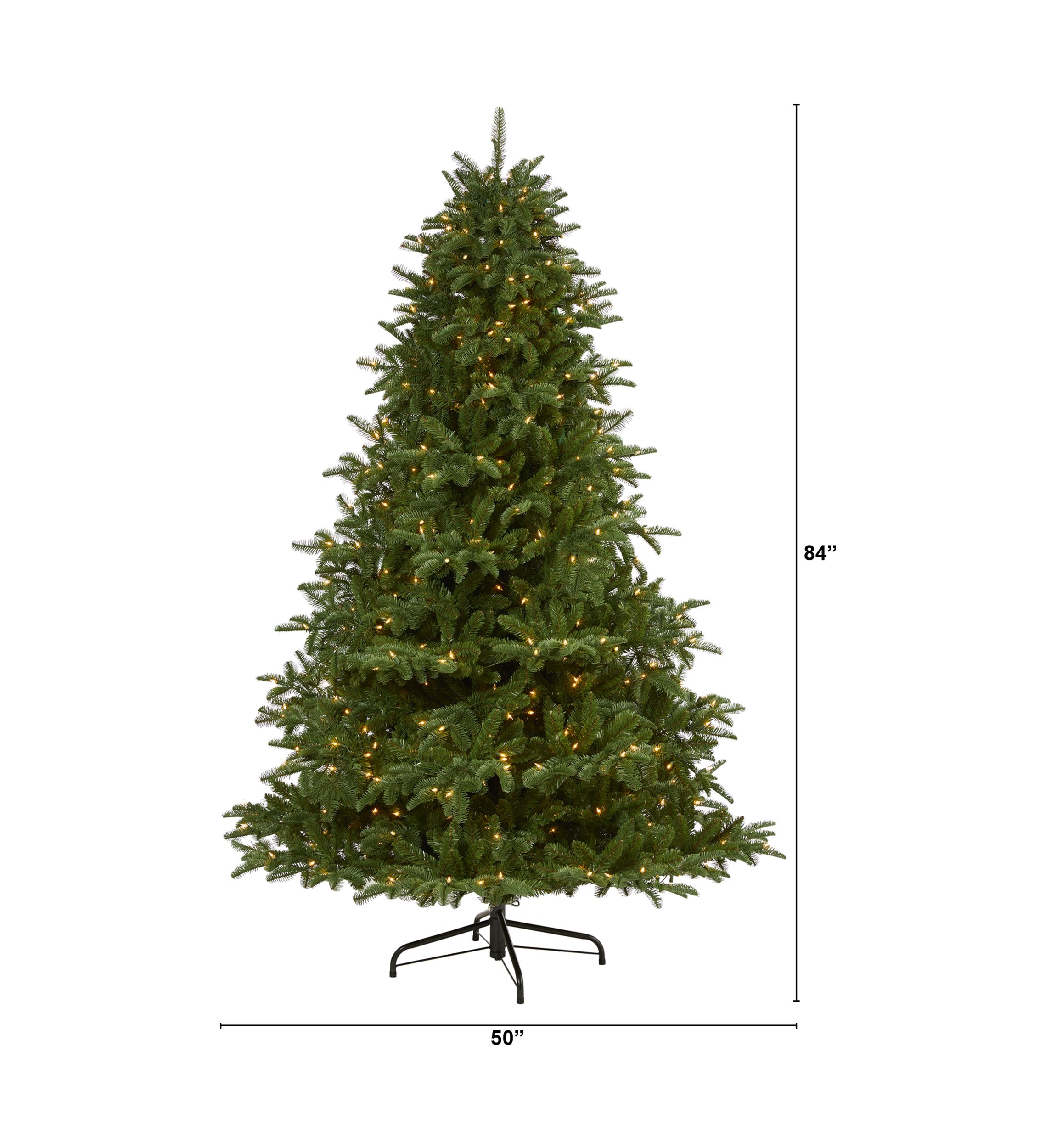 7 Foot South Carolina Spruce Artificial Christmas Tree with 500 White Warm Lights and 2644 Bendable Branches