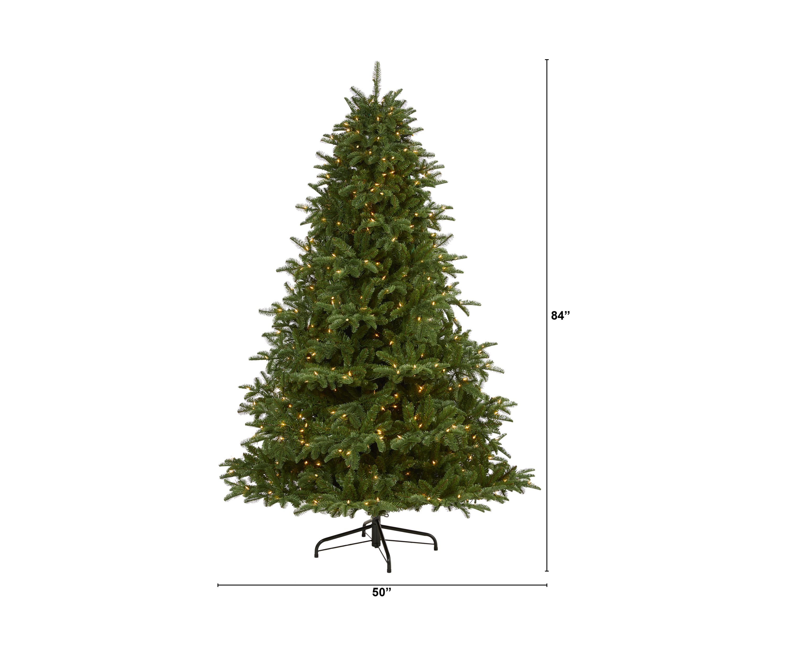 7 Foot South Carolina Spruce Artificial Christmas Tree with 500 White Warm Lights and 2644 Bendable Branches