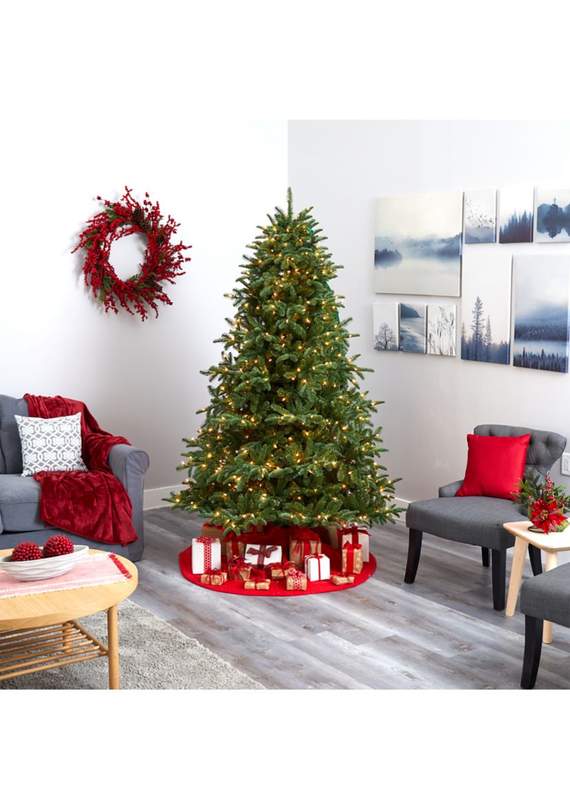 7 Foot South Carolina Spruce Artificial Christmas Tree with 500 White Warm Lights and 2644 Bendable Branches