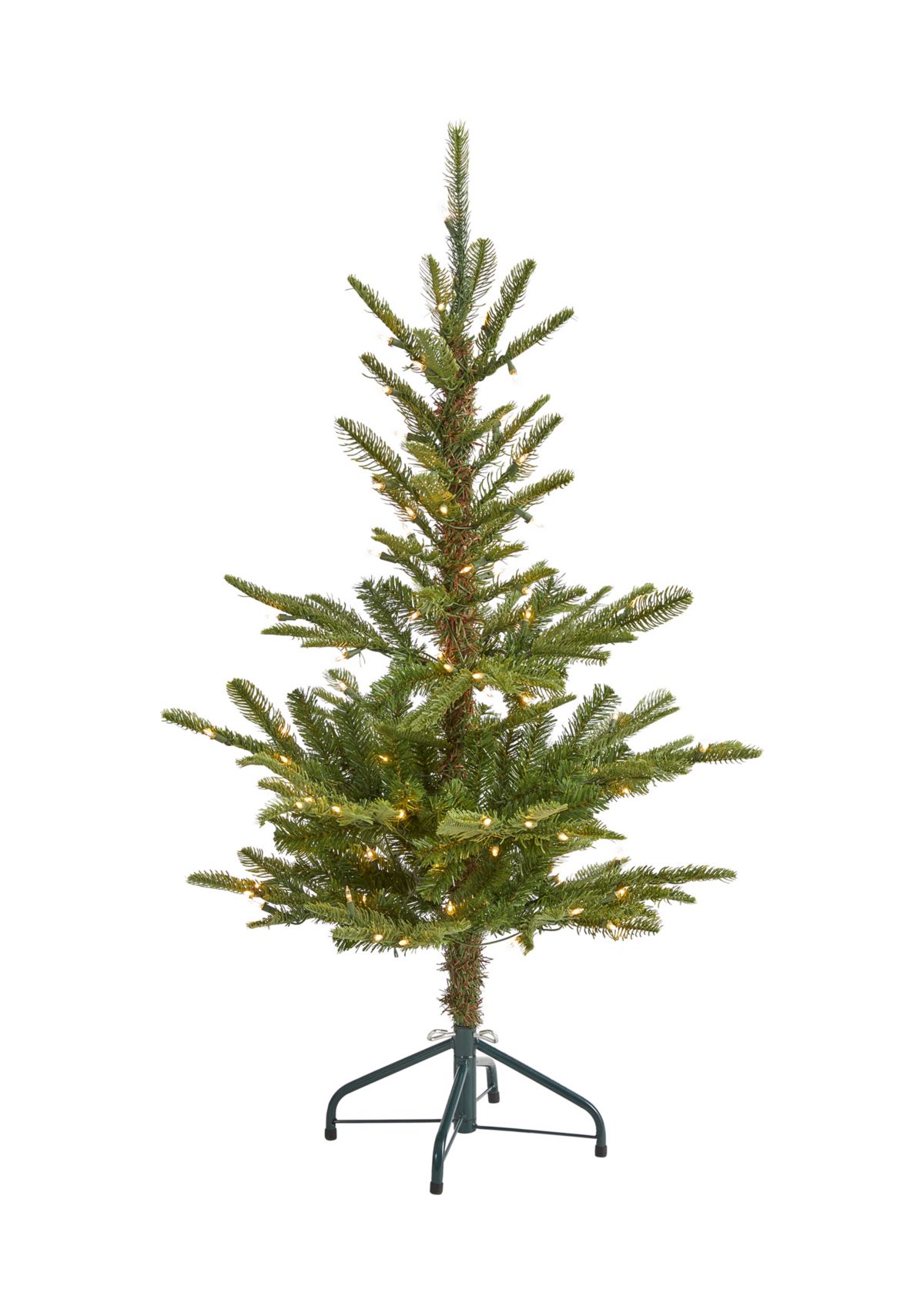 4 Foot Layered Washington Spruce Artificial Christmas Tree with 100 Clear Lights and 189 Bendable Branches