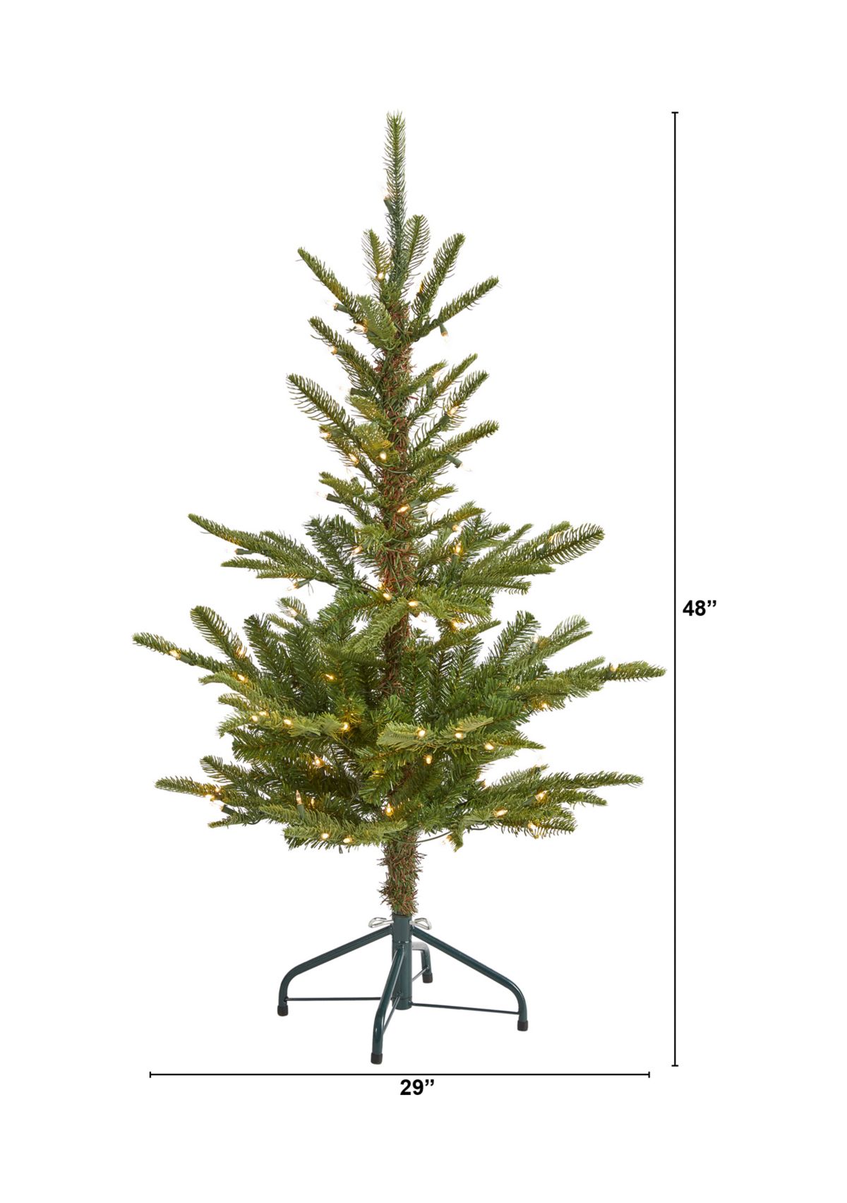 4 Foot Layered Washington Spruce Artificial Christmas Tree with 100 Clear Lights and 189 Bendable Branches