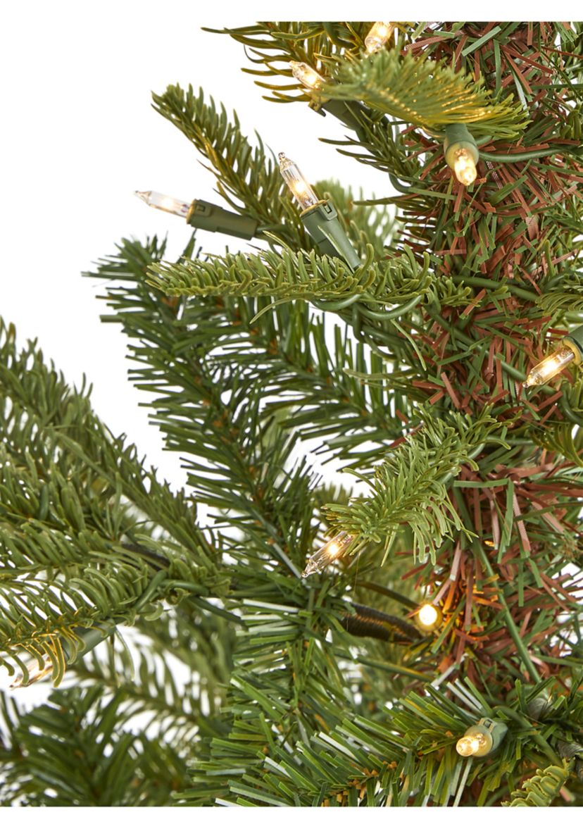 4 Foot Layered Washington Spruce Artificial Christmas Tree with 100 Clear Lights and 189 Bendable Branches