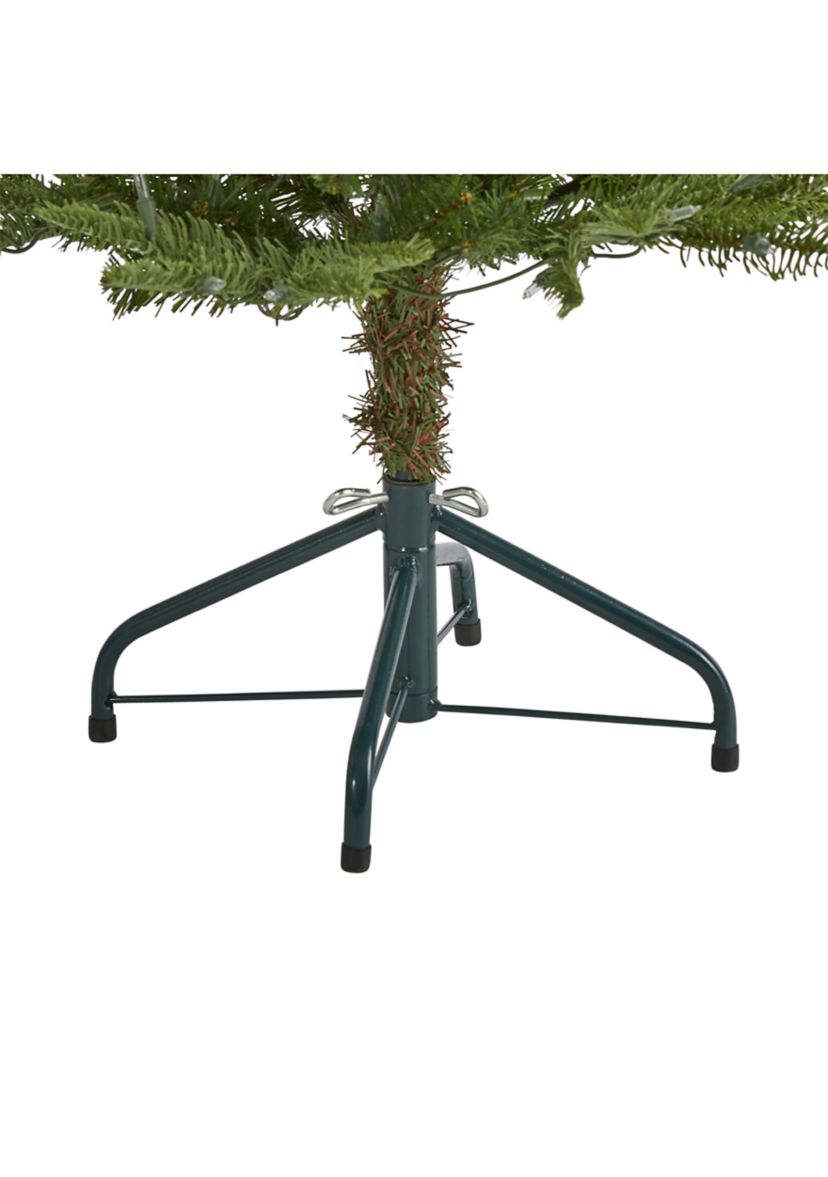 4 Foot Layered Washington Spruce Artificial Christmas Tree with 100 Clear Lights and 189 Bendable Branches