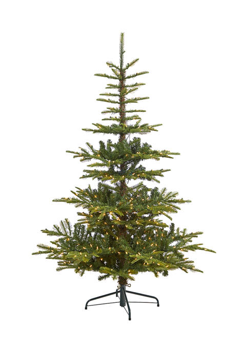 6 Foot Layered Washington Spruce Artificial Christmas Tree with 350 Clear Lights and 705 Bendable Branches