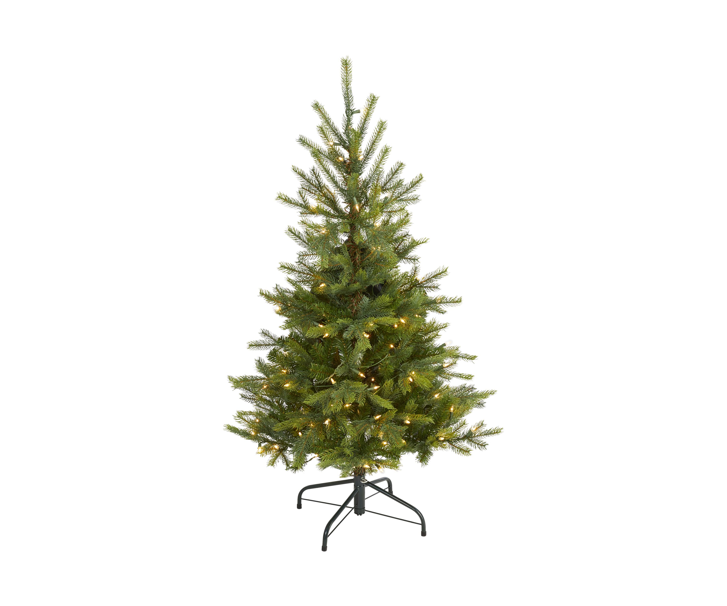 4 Foot North Carolina Spruce Artificial Christmas Tree with 100 Clear Lights and 207 Bendable Branches