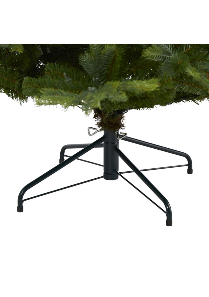 7 Foot North Carolina Spruce Artificial Christmas Tree with 450 Clear Lights and 931 Bendable Branches