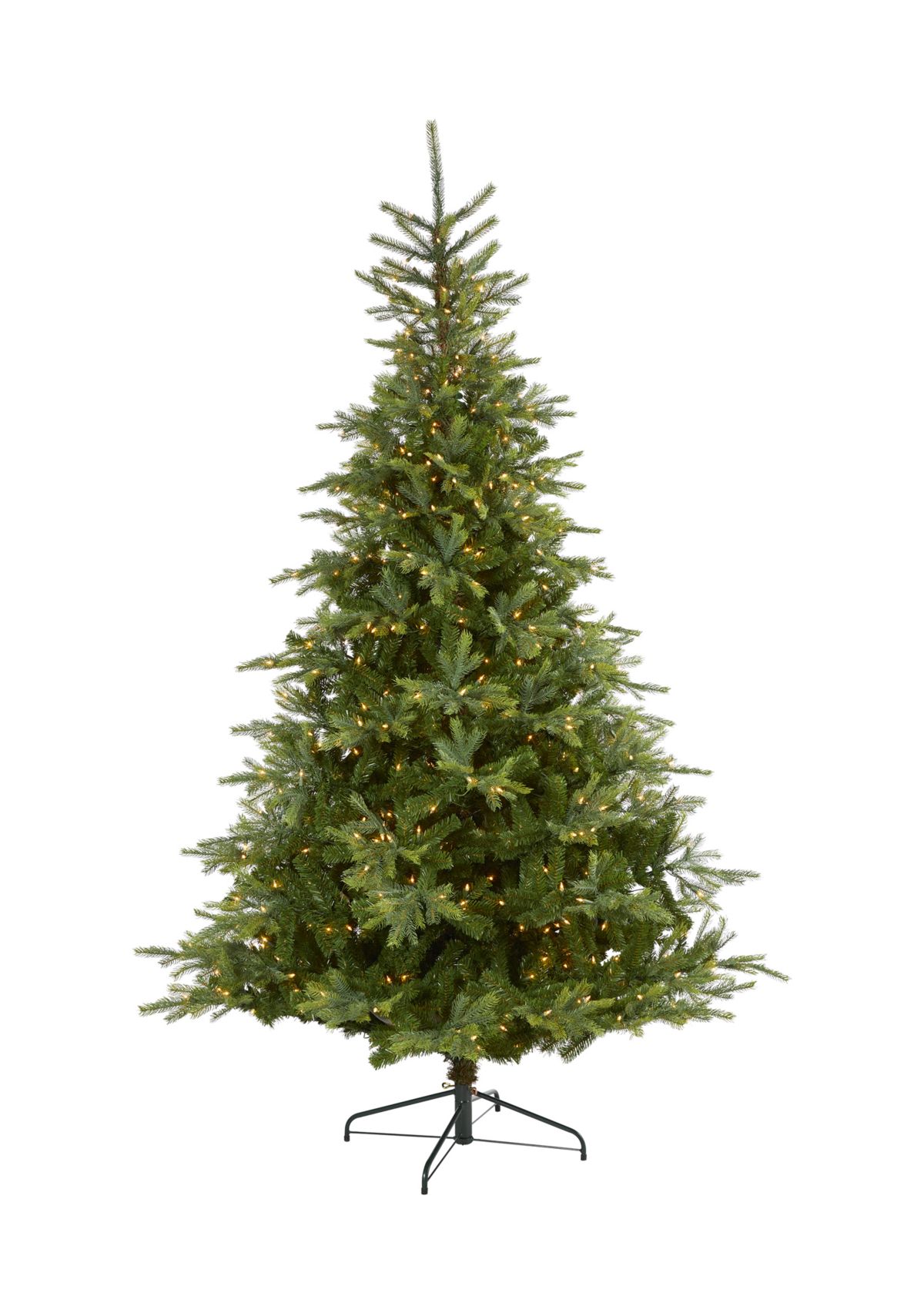 8 Foot North Carolina Spruce Artificial Christmas Tree with 650 Clear Lights and 1303 Bendable Branches