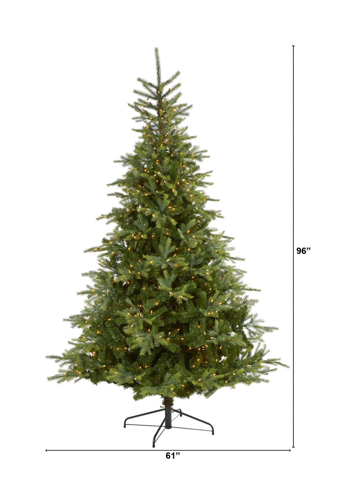 8 Foot North Carolina Spruce Artificial Christmas Tree with 650 Clear Lights and 1303 Bendable Branches