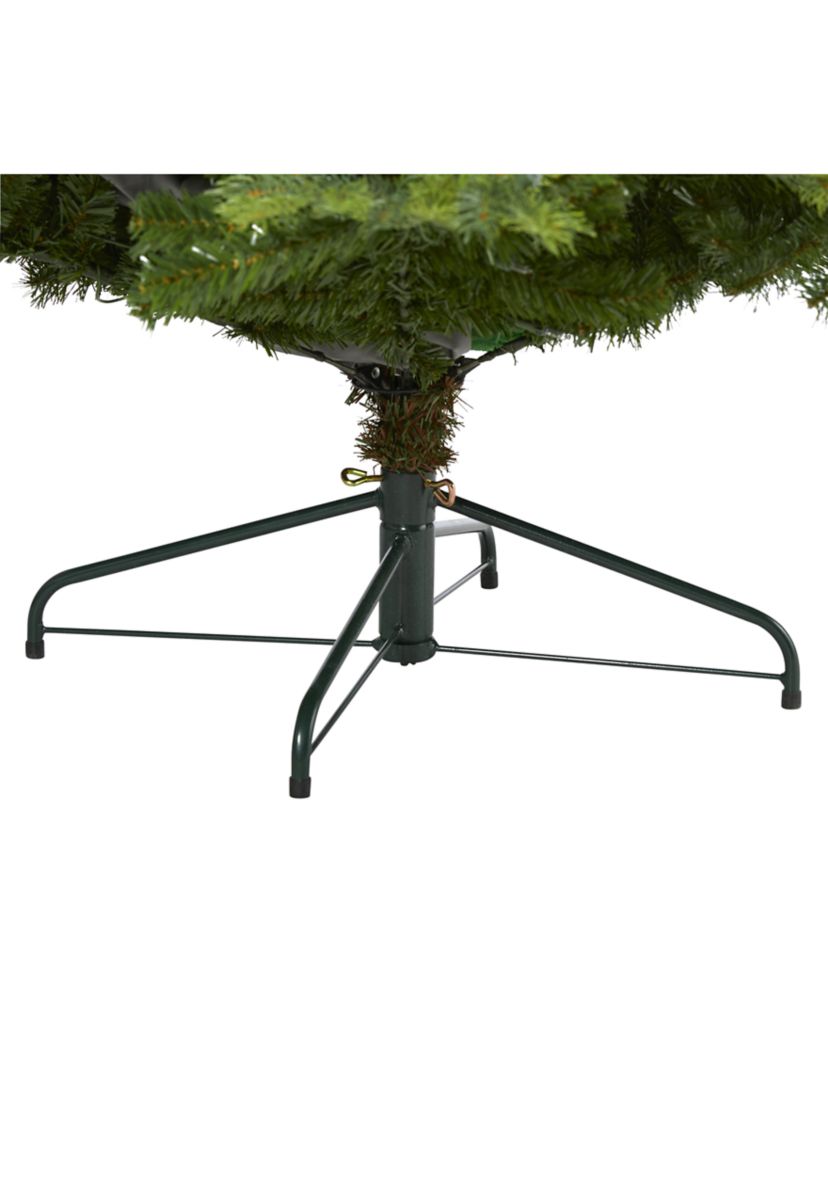 8 Foot North Carolina Spruce Artificial Christmas Tree with 650 Clear Lights and 1303 Bendable Branches