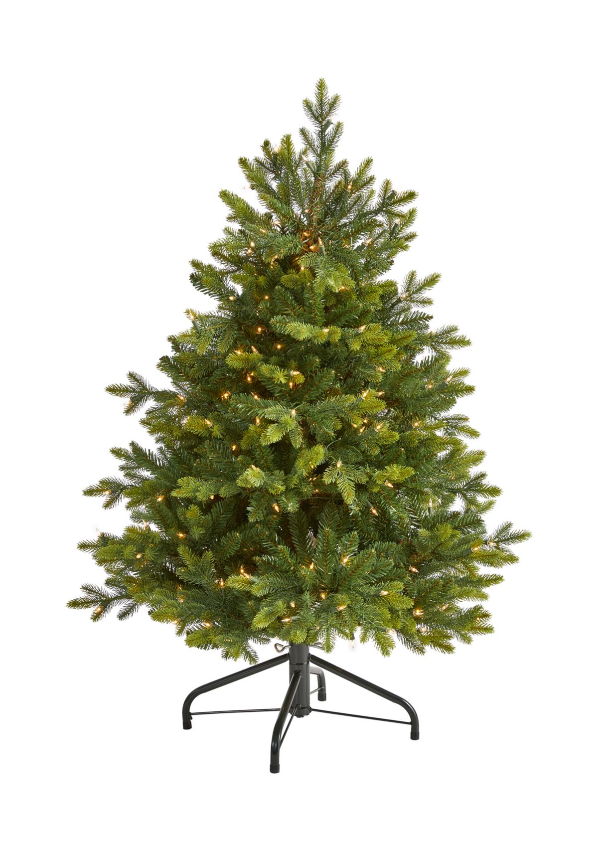 4 Foot North Carolina Fir Artificial Christmas Tree with 250 Clear Lights and 1003 Bendable Branches