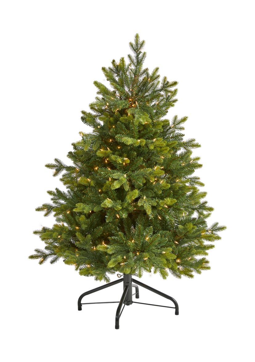 4 Foot North Carolina Fir Artificial Christmas Tree with 250 Clear Lights and 1003 Bendable Branches