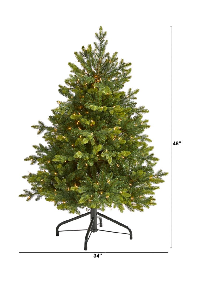 4 Foot North Carolina Fir Artificial Christmas Tree with 250 Clear Lights and 1003 Bendable Branches