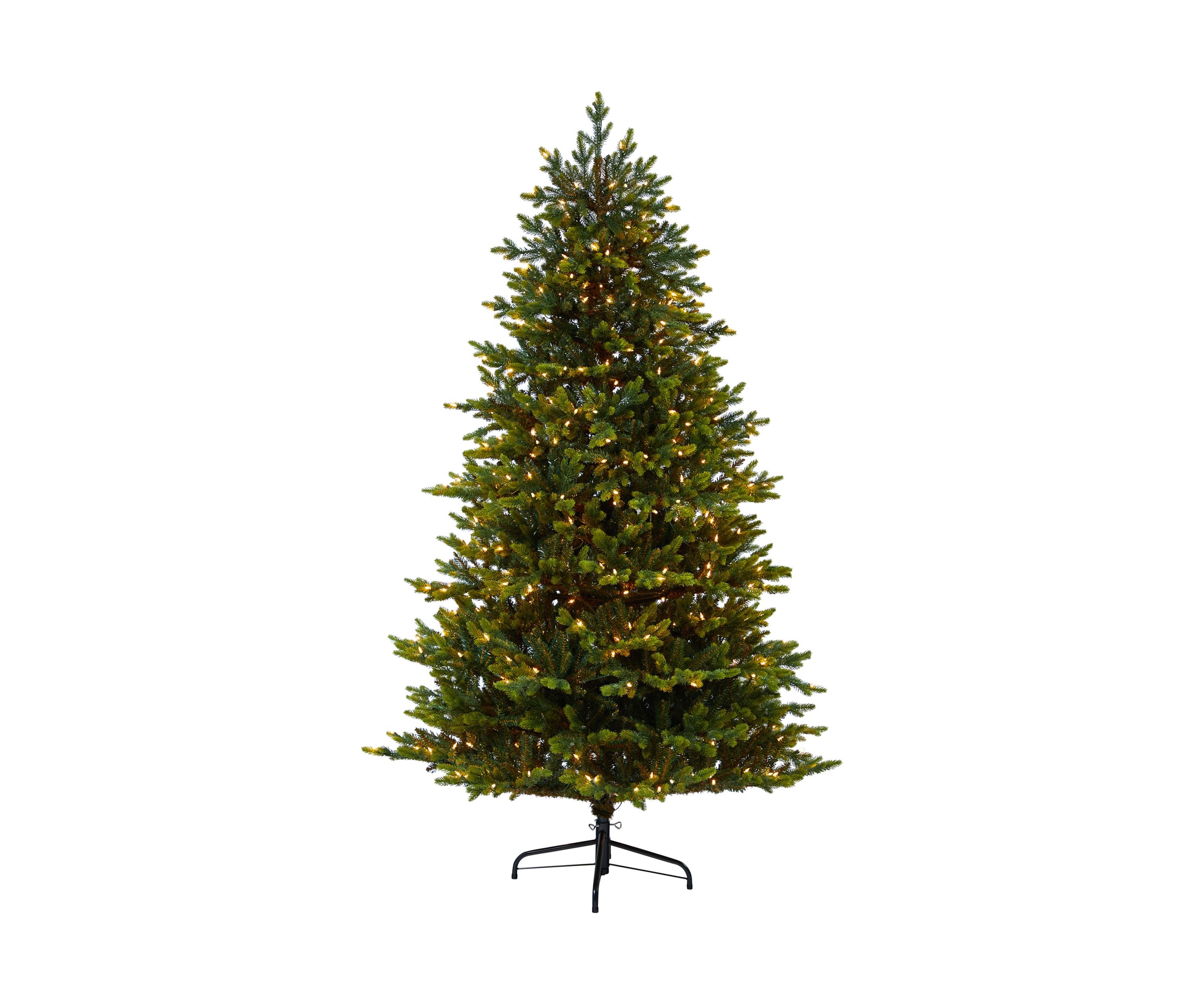 7 Foot North Carolina Fir Artificial Christmas Tree with 550 Clear Lights and 3703 Bendable Branches