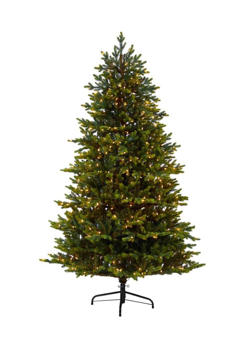 7 Foot North Carolina Fir Artificial Christmas Tree with 550 Clear Lights and 3703 Bendable Branches