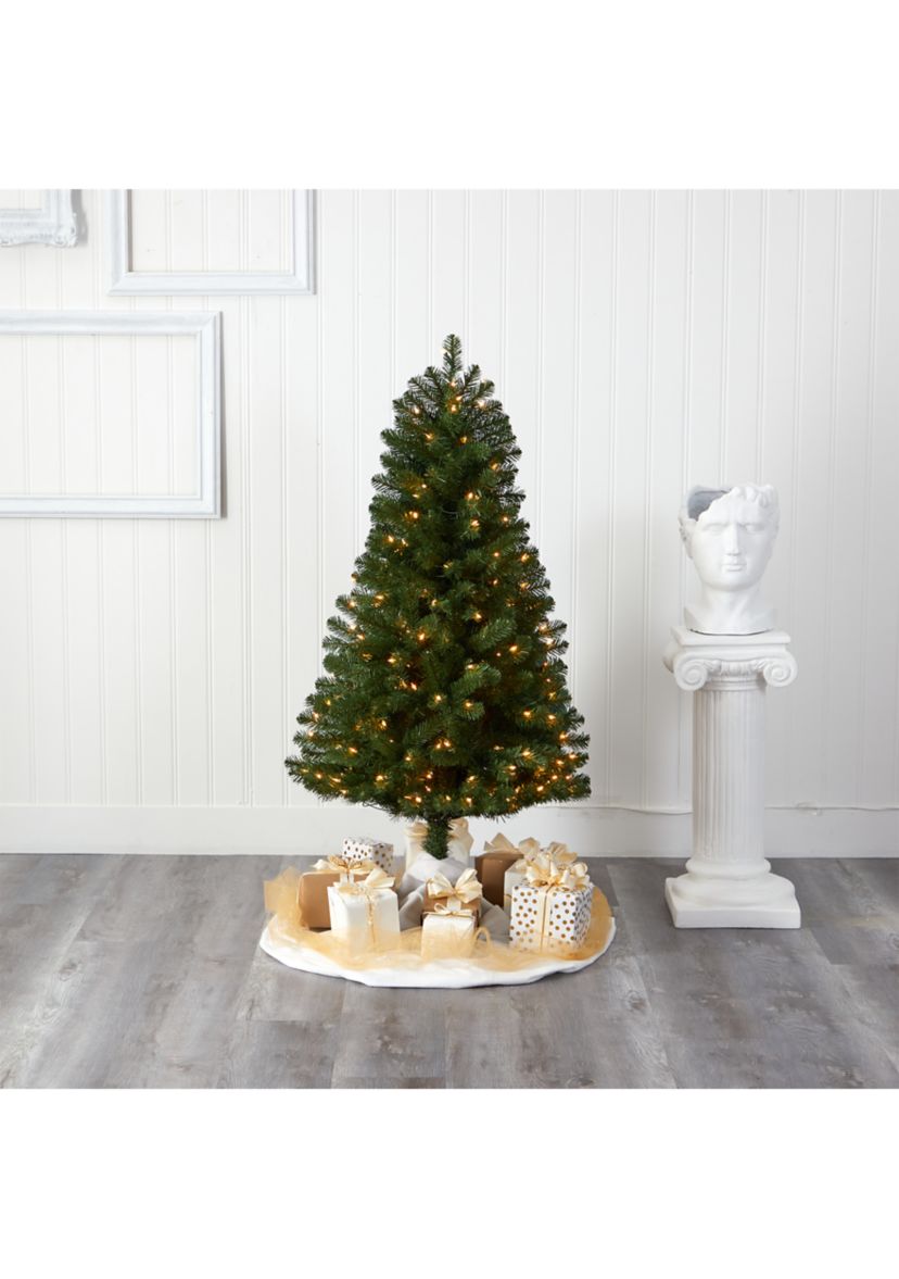 5 Foot Virginia Fir Artificial Christmas Tree with 200 Clear Lights and 379 Bendable Branches