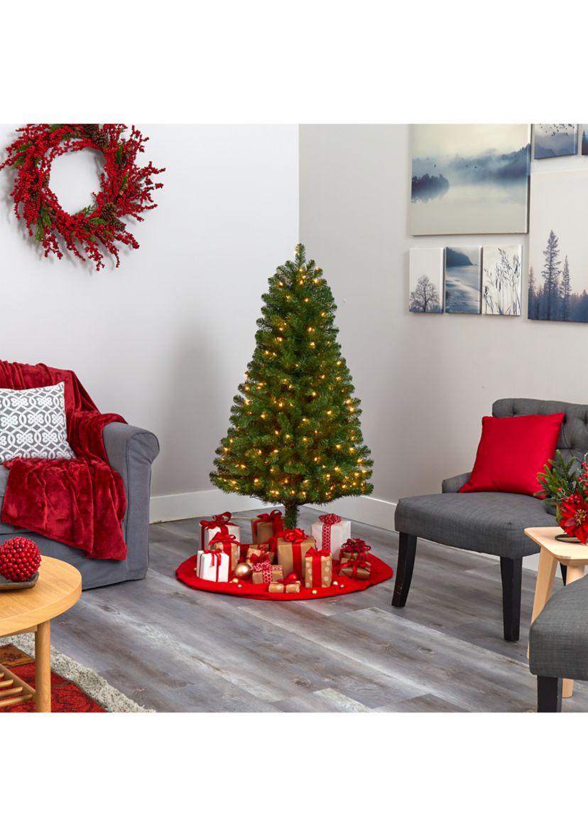 5 Foot Virginia Fir Artificial Christmas Tree with 200 Clear Lights and 379 Bendable Branches