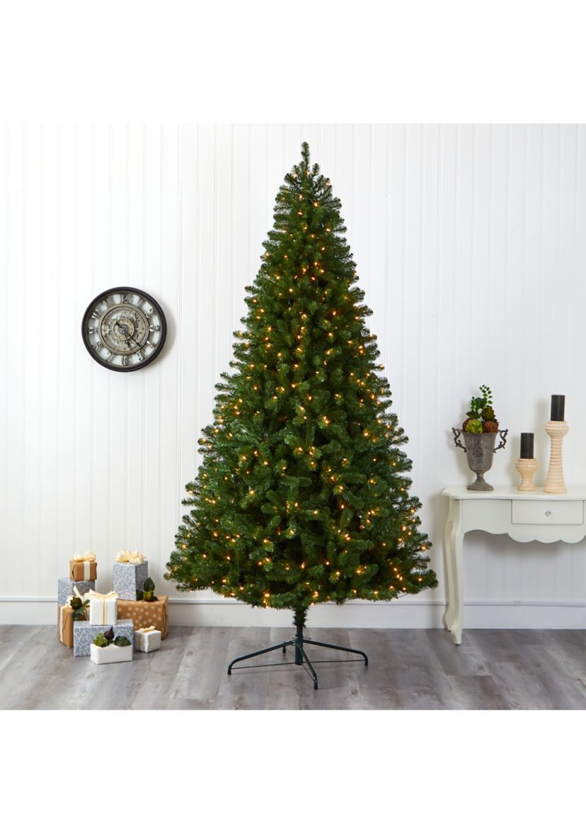 9 Foot Virginia Fir Artificial Christmas Tree with 600 Clear Lights and 1453 Bendable Branches