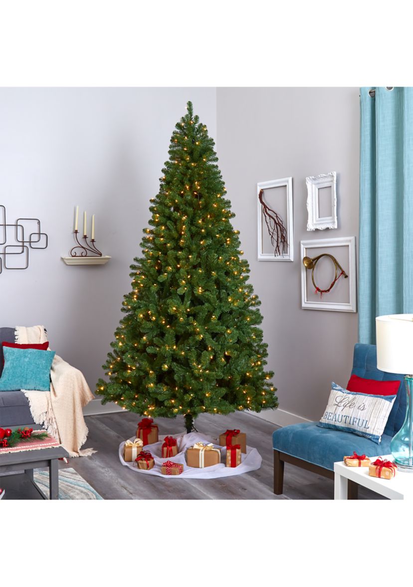 9 Foot Virginia Fir Artificial Christmas Tree with 600 Clear Lights and 1453 Bendable Branches