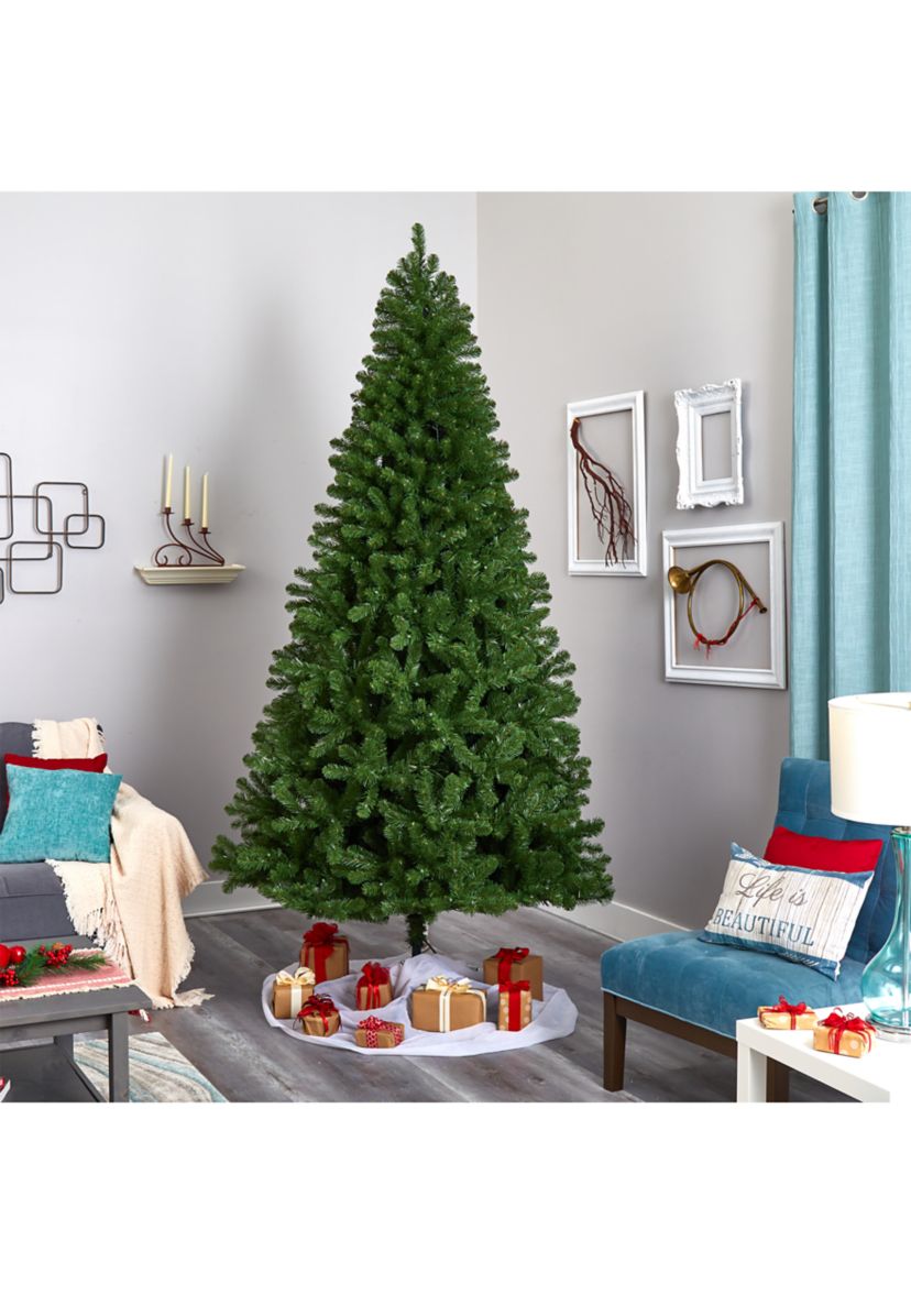 9 Foot Virginia Fir Artificial Christmas Tree with 600 Clear Lights and 1453 Bendable Branches