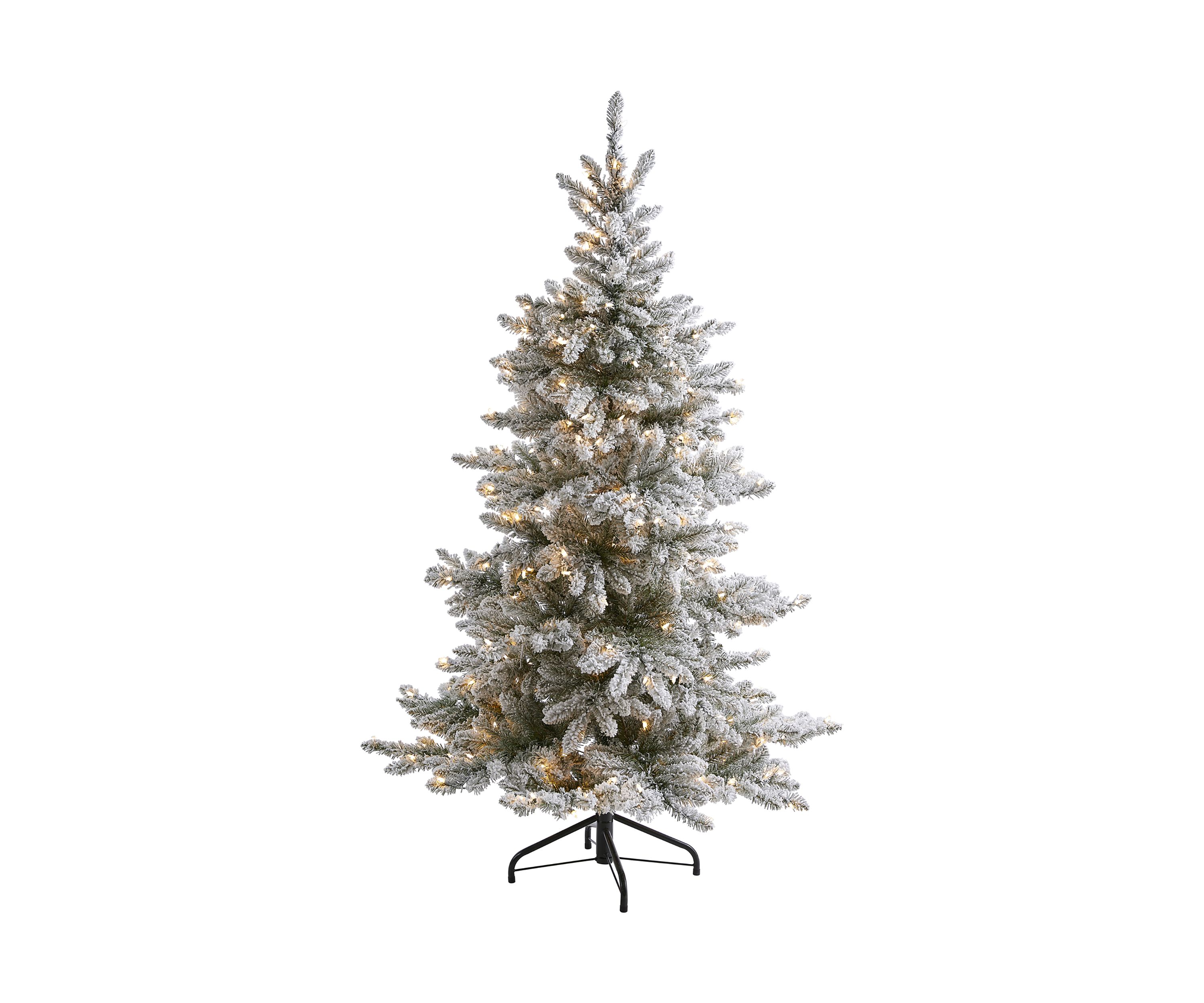 6 Foot Flocked West Virginia Spruce Artificial Christmas Tree with 300 Clear Lights and 850 Bendable Branches
