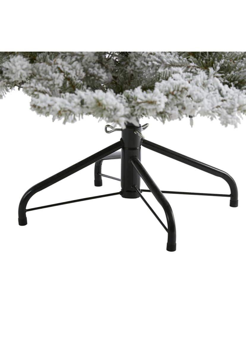 6 Foot Flocked West Virginia Spruce Artificial Christmas Tree with 300 Clear Lights and 850 Bendable Branches