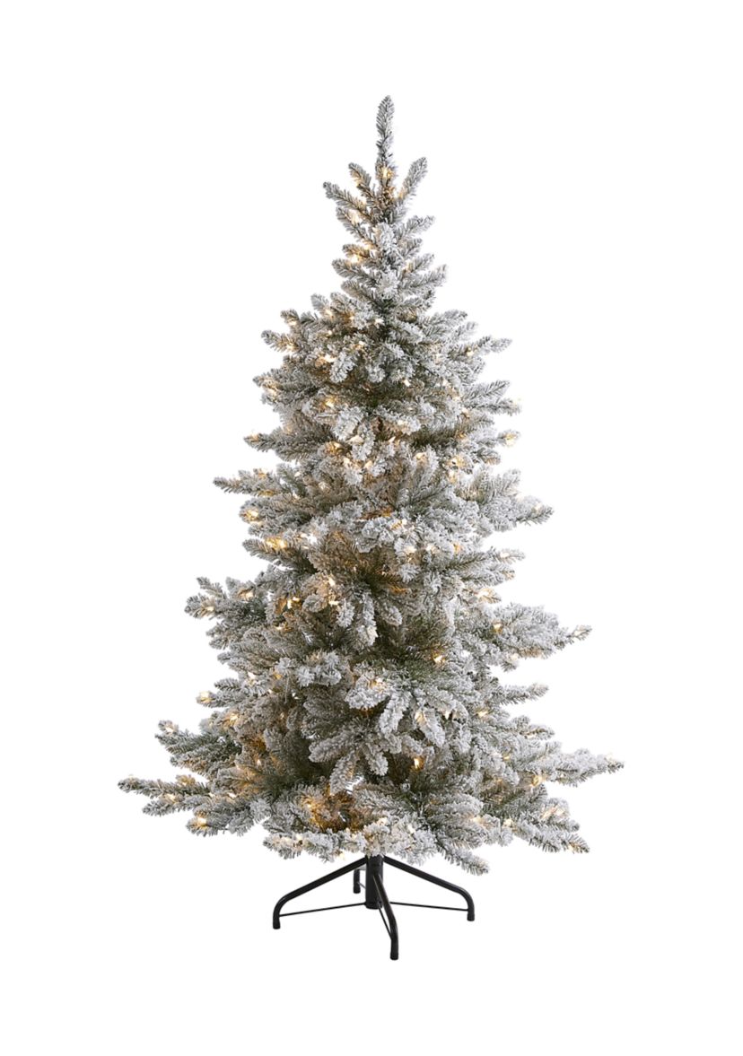 7 Foot Flocked West Virginia Spruce Artificial Christmas Tree with 400 Clear Lights and 1468 Bendable Branches