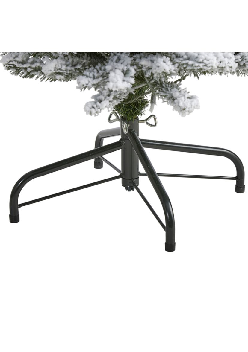 6 Foot Flocked Pencil Artificial Christmas Tree with 300 Clear Lights and 438 Bendable Branches