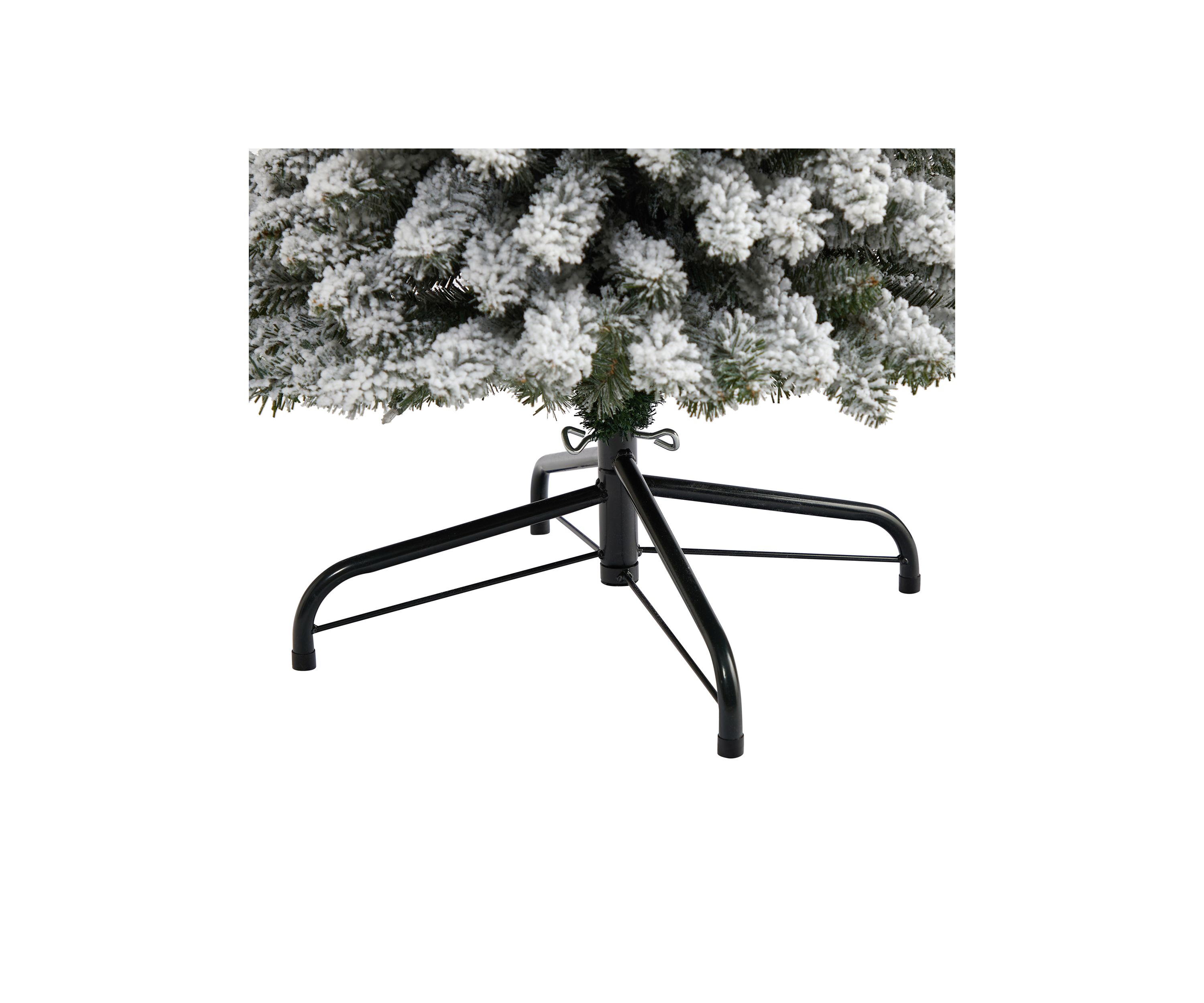7 Foot Flocked Pencil Artificial Christmas Tree with 400 Clear Lights and 574 Bendable Branches