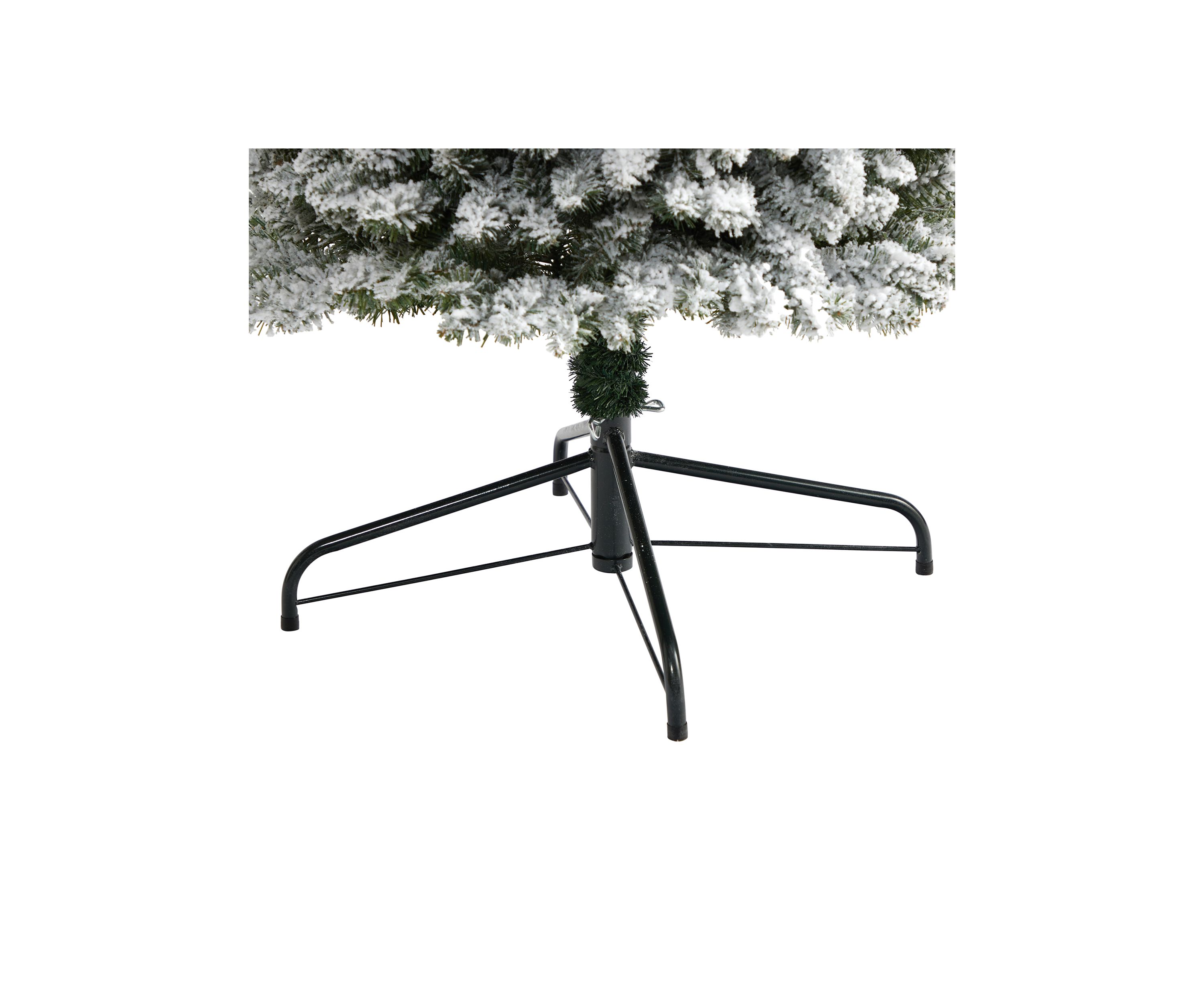 9 Foot Flocked Pencil Artificial Christmas Tree with 600 Clear Lights and 896 Bendable Branches