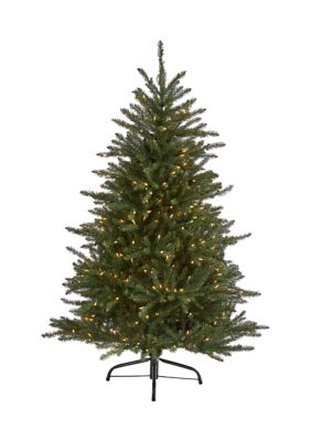 Nearly Natural 5 Foot Napa Valley Fir Artificial Christmas Tree with 350 Clear Lights and 1107 Bendable Branches, Green