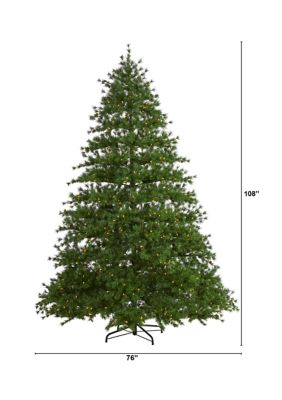 9-Foot Colorado Mountain Pine Artificial Christmas Tree with 650 Clear Lights, 3197 Bendable Branches and Pine Cones