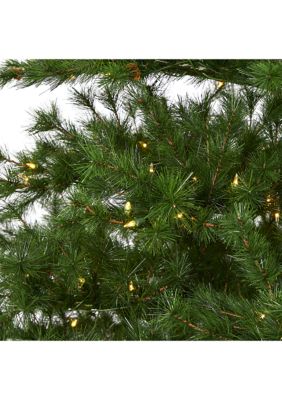 9-Foot Colorado Mountain Pine Artificial Christmas Tree with 650 Clear Lights, 3197 Bendable Branches and Pine Cones