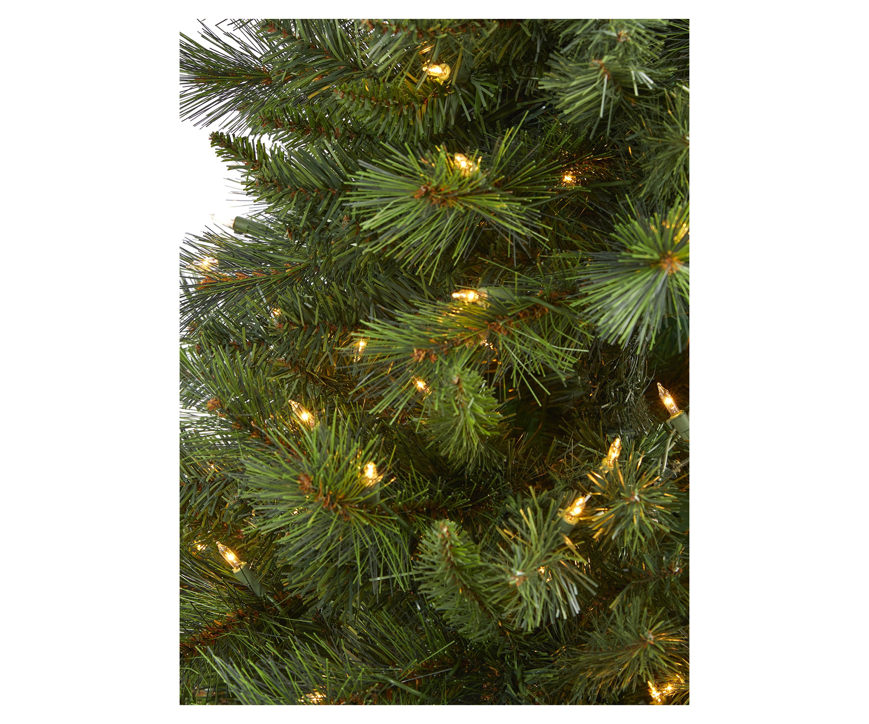 6 Foot Slim West Virginia Mountain Pine Artificial Christmas Tree with 300 Clear Lights and 629 Bendable Branches