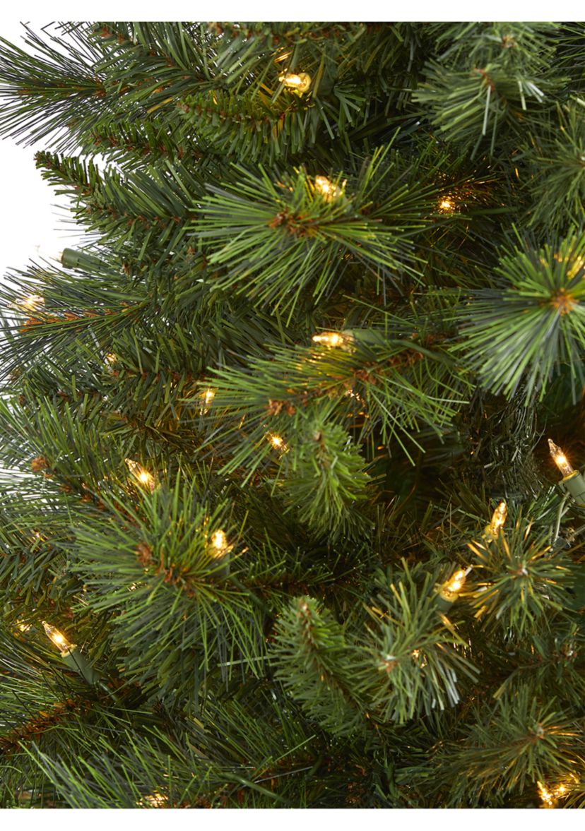 6 Foot Slim West Virginia Mountain Pine Artificial Christmas Tree with 300 Clear Lights and 629 Bendable Branches