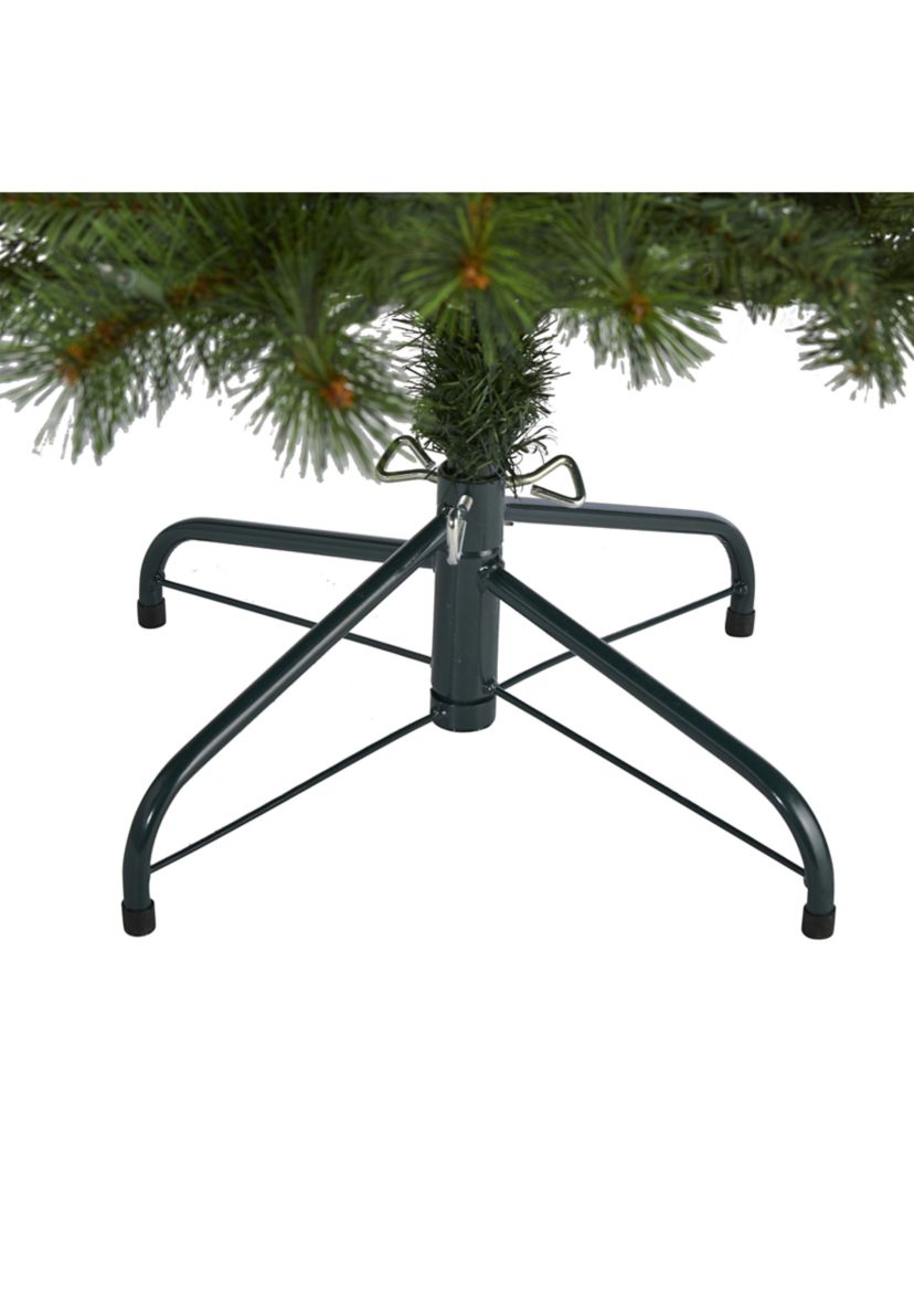 6 Foot Slim West Virginia Mountain Pine Artificial Christmas Tree with 300 Clear Lights and 629 Bendable Branches