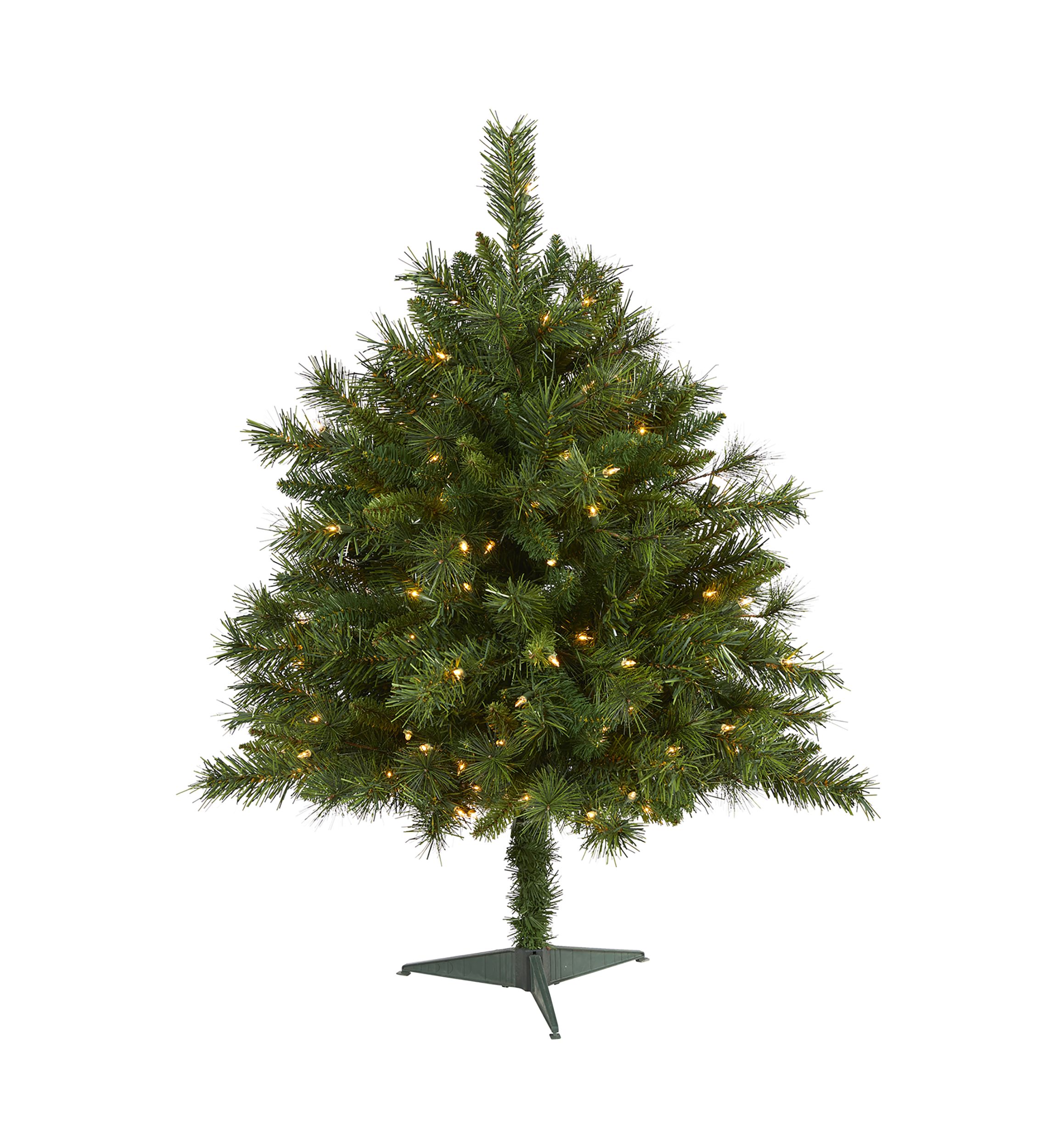 3 Foot Wyoming Mixed Pine Artificial Christmas Tree with 150 Clear Lights and 270 Bendable Branches