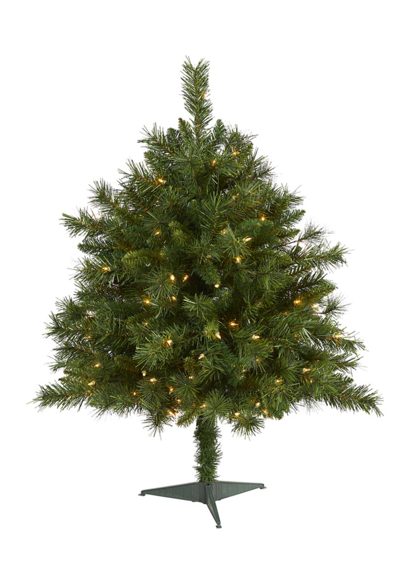 3 Foot Wyoming Mixed Pine Artificial Christmas Tree with 150 Clear Lights and 270 Bendable Branches