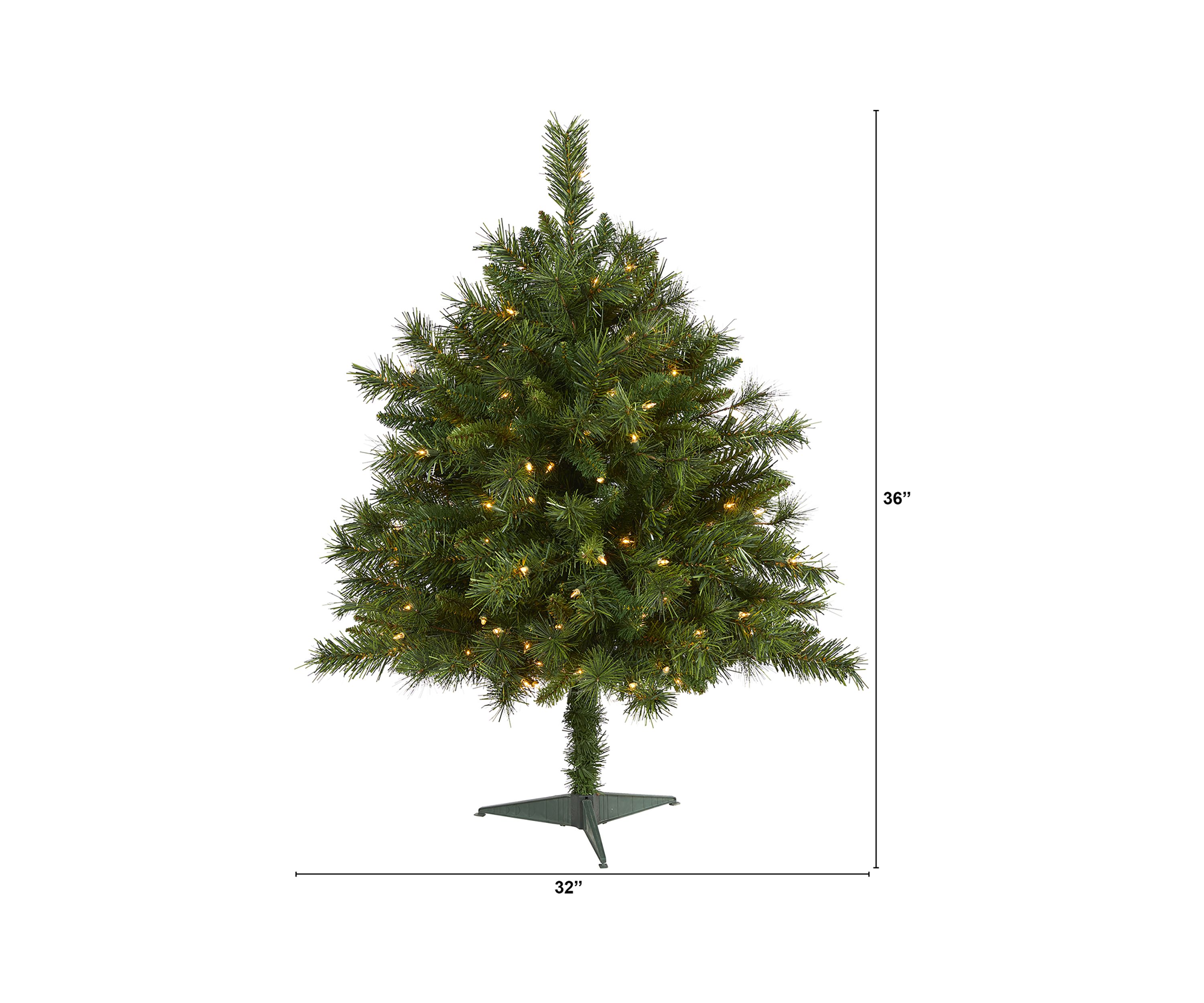 3 Foot Wyoming Mixed Pine Artificial Christmas Tree with 150 Clear Lights and 270 Bendable Branches