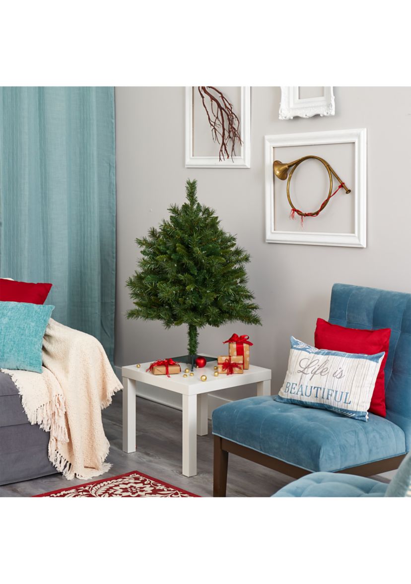 3 Foot Wyoming Mixed Pine Artificial Christmas Tree with 150 Clear Lights and 270 Bendable Branches