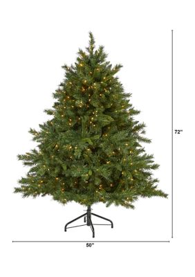 6 Foot Wyoming Mixed Pine Artificial Christmas Tree with 450 Clear Lights and 1090 Bendable Branches