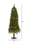 4 Foot Grand Alpine Artificial Christmas Tree with 100 Clear Lights and 361 Bendable Branches on Natural Trunk