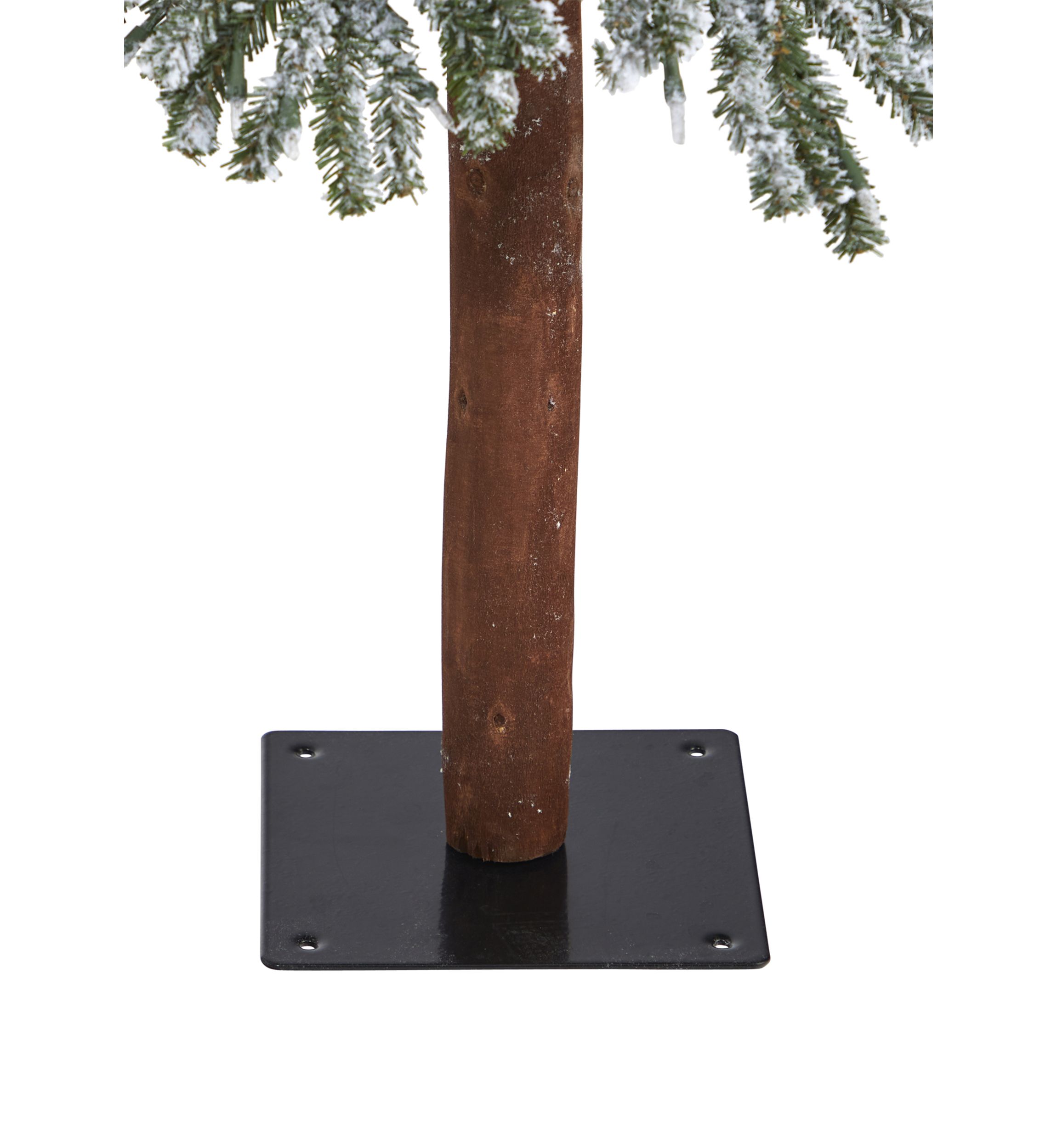 6 Foot Flocked Grand Alpine Artificial Christmas Tree with 300 Clear Lights and 601 Bendable Branches on Natural Trunk