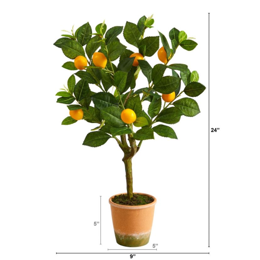 24-Inch Lemon Artificial Tree