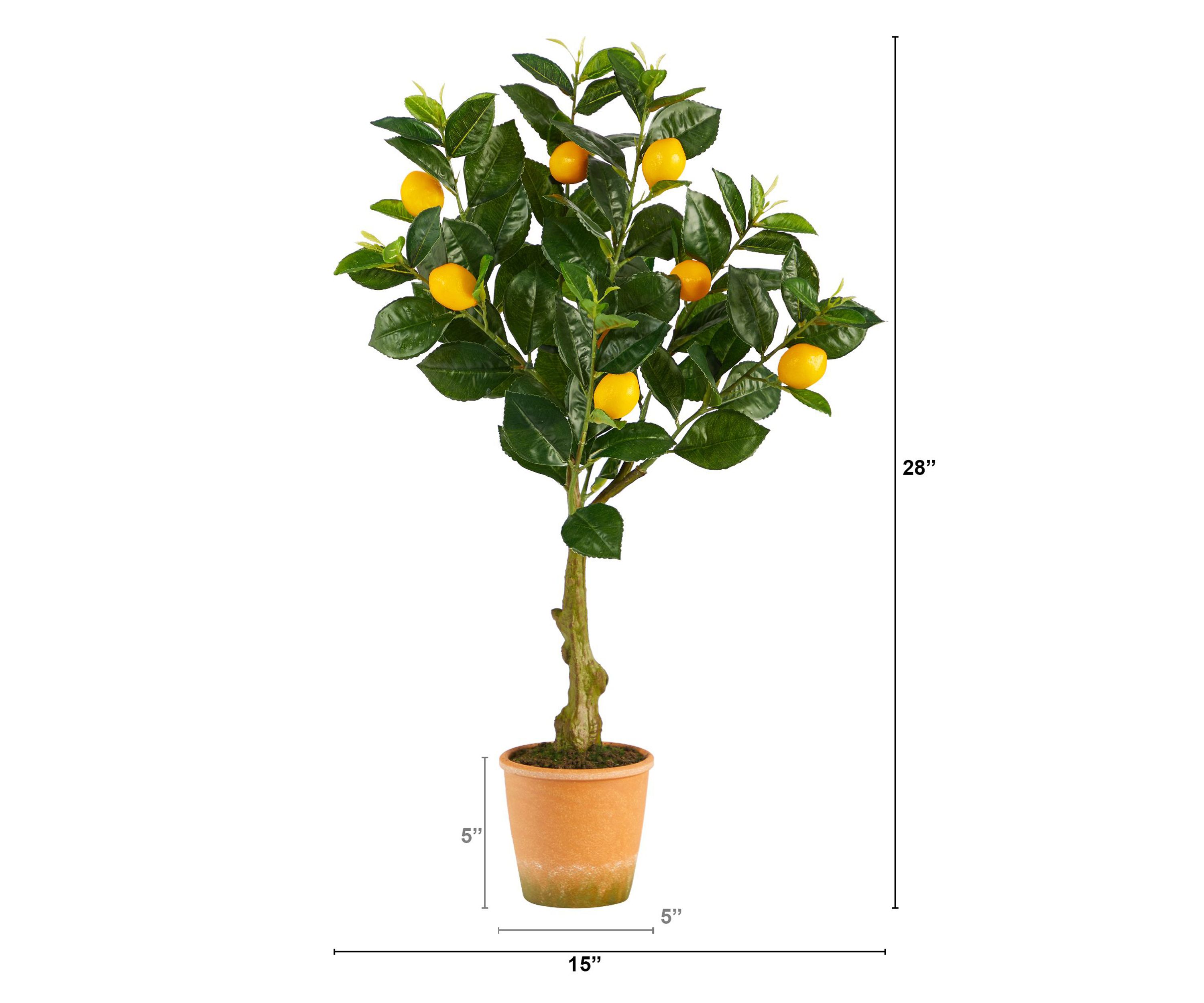 28-Inch Lemon Artificial Tree in Decorative Planter