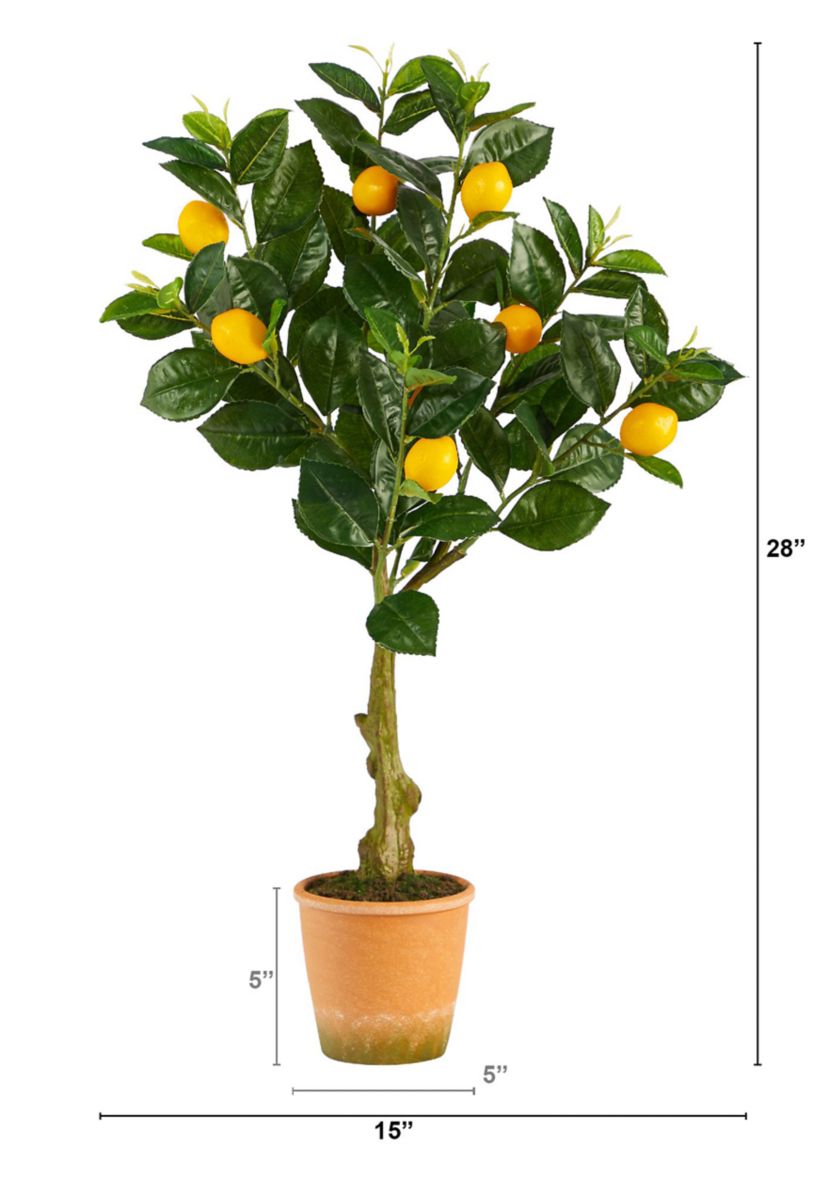 28-Inch Lemon Artificial Tree in Decorative Planter