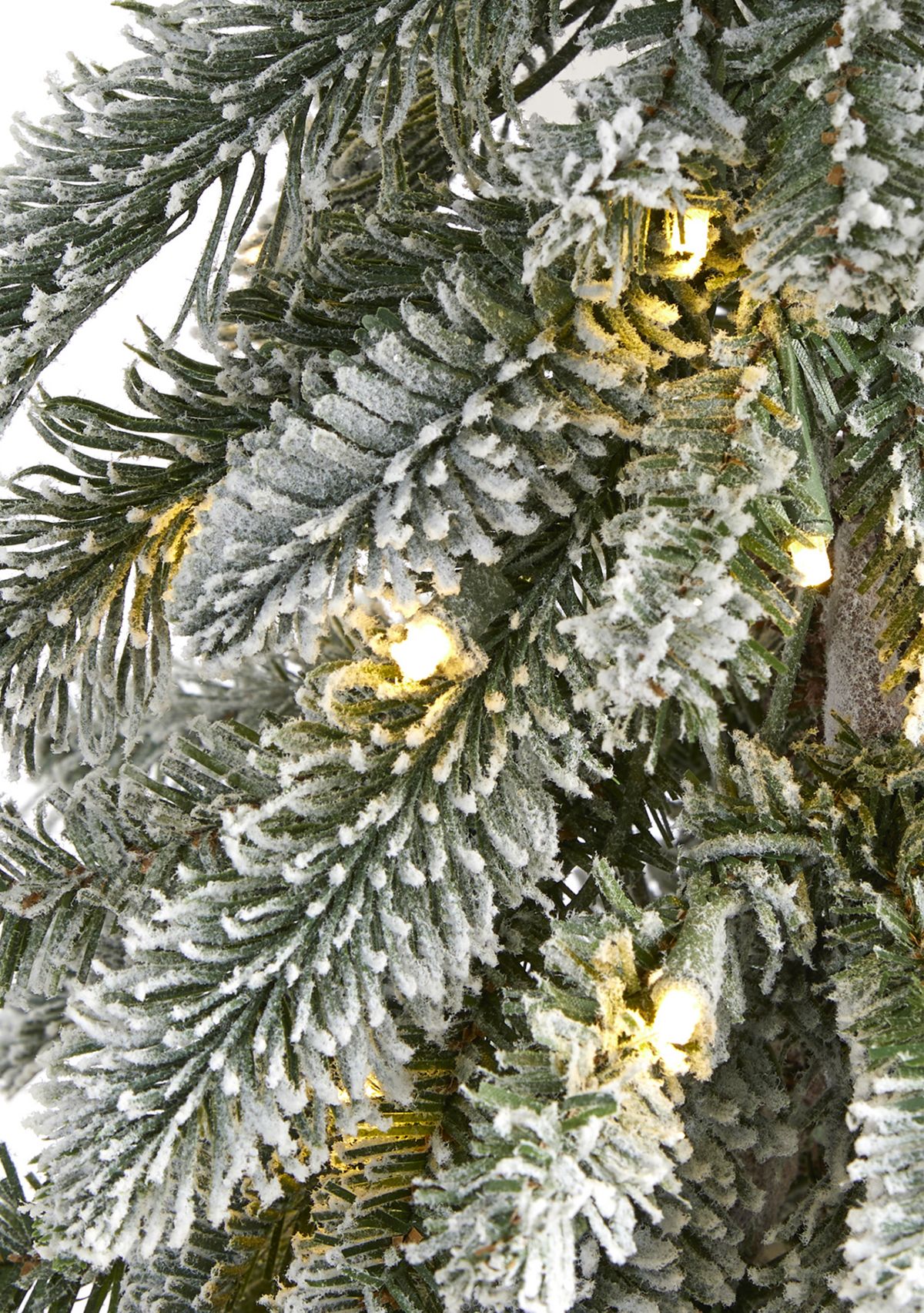 4.5 Foot Flocked Washington Alpine Christmas Artificial Tree with 100 White Warm LED Lights and 285 Bendable Branches