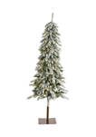 5.5 Foot Flocked Washington Alpine Christmas Artificial Tree with 150 White Warm LED Lights and 377 Bendable Branches