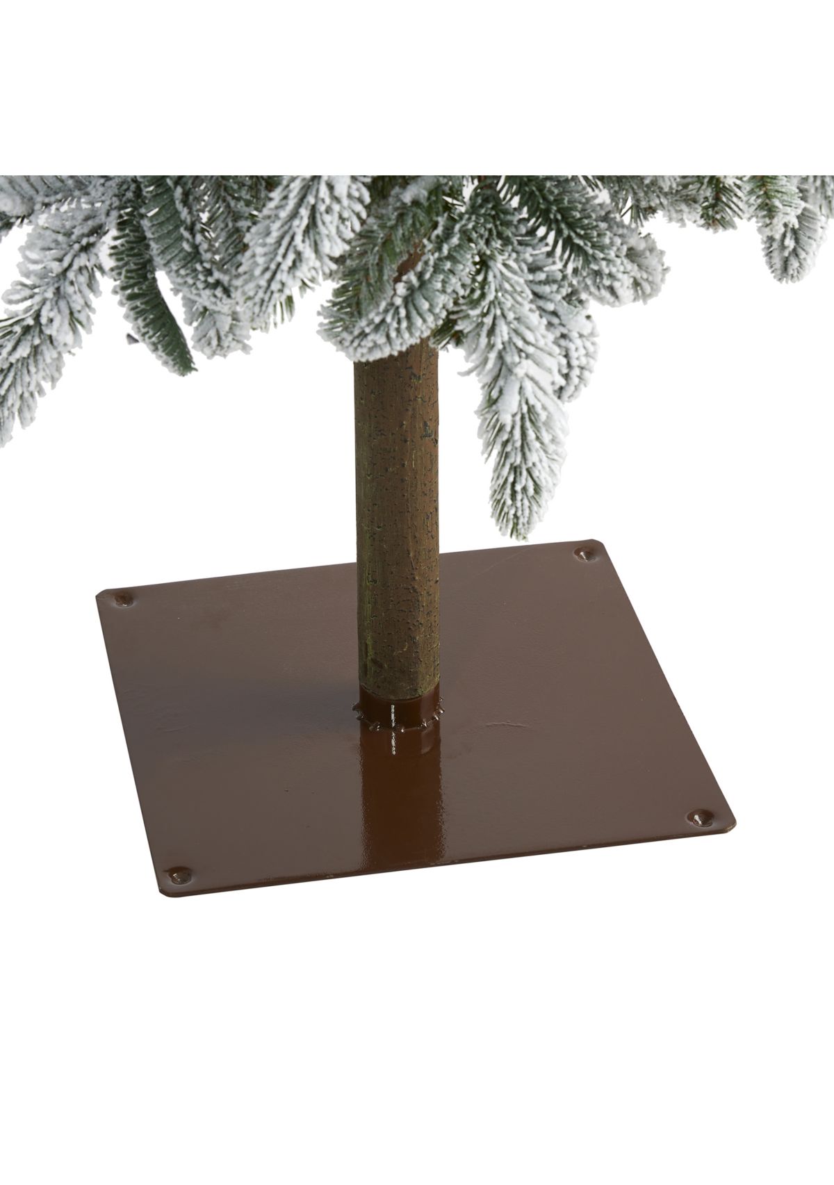 7.5 Foot Flocked Washington Alpine Christmas Artificial Tree with 350 White Warm LED Lights and 877 Bendable Branches