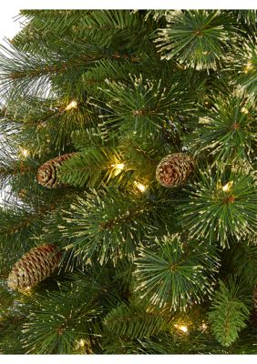 Foot Golden Tip Washington Pine Artificial Christmas Tree with Clear Lights